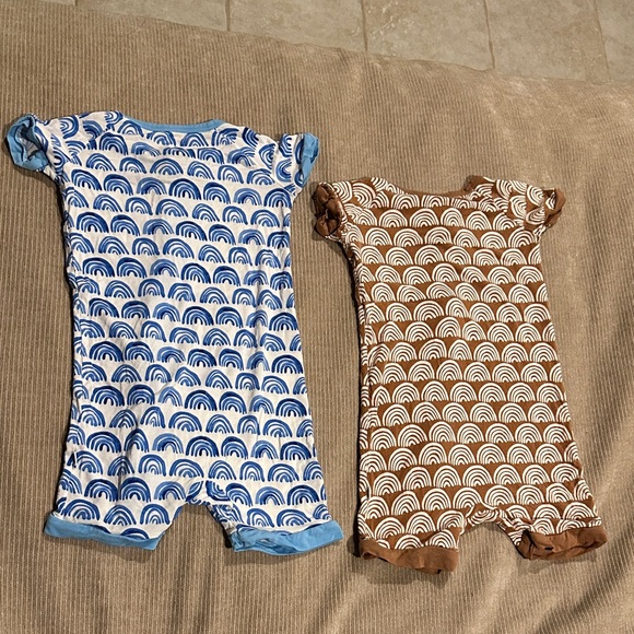 Little Sleepies Blue and Brown Kids One Pieces - Picture 2 of 3